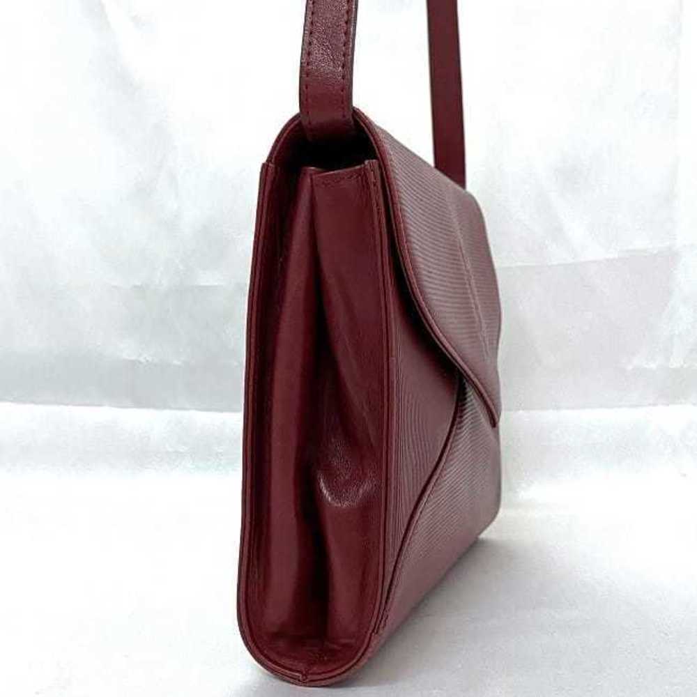 YSL Bordeaux Leather Shoulder Bag Push lock flap